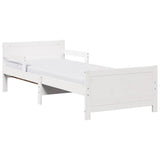 Bed Frame with Mattress White 80 x 200 cm Solid Pine Wood 3385950