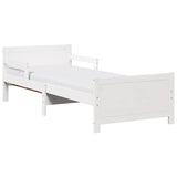 Bed Frame with Mattress White 80 x 200 cm Solid Pine Wood 3385959