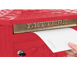 Wall Mounted Mailbox Red 40.5 x 16 x 45 cm Cast Aluminum 42023502