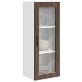 Wall Glass Cabinet PORTO Brown Oak 40 x 31 x 100 cm 885452