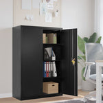 ZNTS File Cabinet Black 90x40x140 cm Steel 339746