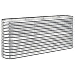 ZNTS Garden Raised Bed Powder-coated Steel 152x40x68 cm Silver 318897