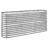 ZNTS Garden Raised Bed Powder-coated Steel 152x40x68 cm Silver 318897