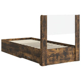 Bed Frame with Storage and Headboard Smoked Oak 100 x 200 cm 3414503