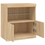 Sideboard with LED Lights Sonoma Oak 60x37x67 cm 836653
