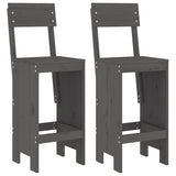 Bar Stools 2 pcs Grey 40x48.5x115.5 cm Solid Wood Pine 825361