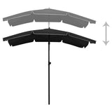 Garden Parasol Black Polyester 200 x 130 cm Collapsible 315557