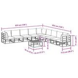 Garden Sofa Set with Cushion 10 pcs Black Aluminium 3378877