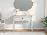 Console table with Drawer White 73 x 35 x 73 cm Solid Pine Wood 42024944