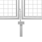 Garden Gate Steel 350x150 cm Silver 144343
