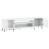LED TV Cabinet High Gloss White Engineered Wood 896909