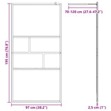 Walk-in Shower Wall Black 100 x 195 x 0.5 cm 42025249