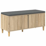Hall Bench with Cushion with Door Sonoma Oak 100 x 38 x 46 cm 891538
