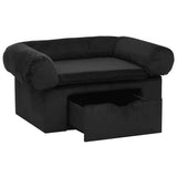 Dog Sofa with Drawer Black 75x50x38 cm Plush 171078