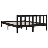 ZNTS 810081 Bed Frame without Mattress Black Solid Wood 120x200 cm