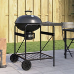 ZNTS Charcoal Grill Cart with Lid Black 96x72x113 cm Metal 42003856