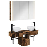 Bathroom Cabinet Set 4 pcs Old Wood 103.5 x 15.5 x 70 cm 3406269