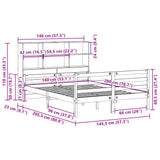 Bookcase Bed without Mattress White 140x200 cm Solid Wood Pine 3322238