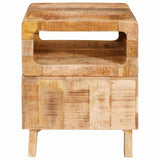 End Table with Shelf Brown 40 x 40 x 49 cm Solid Mango Wood 4104553