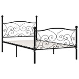 Bed Frame without Mattress with Slatted Base Black Metal 90x200 cm 284454