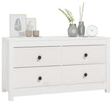 Side Cabinet White 100x40x54 cm Solid Wood Pine 821775
