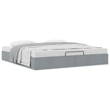 Ottoman Bed Frame without Mattress Light Grey Super King Fabric 3310922