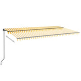 Manual Retractable Awning 600x350 cm Yellow and White 3069238