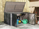Garden Storage Box Black 151.5 x 107 x 100 cm Steel 42011282