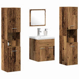 Bathroom Furniture Set with Door 4 pcs Old Wood Engineered Wood 3332577