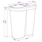 Garbage Bin White 48 x 30 x 51 cm PP 42033396