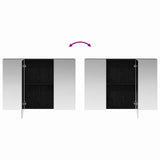 Bathroom Mirror Cabinet Black Oak 100 x 14.5 x 70 cm 889120