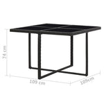 9 Piece Outdoor Dining Set with Cushions Poly Rattan Black 42597