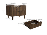 Medieval modern style groove decorative cabinet, walnut storage box, with two drawers for large W6296P540571