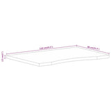 Desk Top with Curve 110x80x2.5 cm Solid Wood Rough Mango 370191