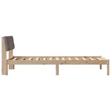 Bed frame Brown and taupe 100 x 200 cm Solid pine wood 878632