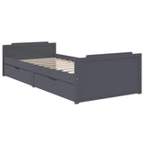 Bed Frame without Mattress Dark Grey Solid Wood Pine 90x200 cm 322163