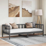 Day Bed without Mattress Grey Solid Wood Pine 90x200cm 806942
