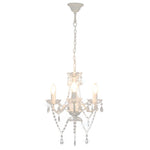 ZNTS Chandelier with Beads White Round 3 x E14 281596