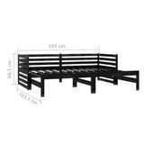 ZNTS Pull-out Day Bed without Mattress Black 2xcm 806969