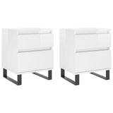Bedside Cabinets 2 pcs High Gloss White 40x35x50 cm Engineered Wood 830689