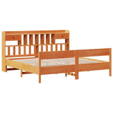 Bookcase Bed without Mattress Wax Brown 200x200cm Solid Wood Pine 3323016