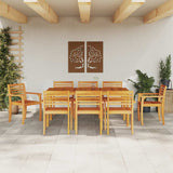 Garden Dining Set 9 pcs Brown Solid Acacia Wood 3375674