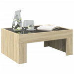 ZNTS Coffee Table with Infinity LED Sonoma Oak 70x50x30 cm 847611