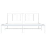 Metal Bed Frame without Mattress with Headboard White 193x203cm 352535