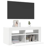 TV Cabinet with LED Lights White 90x35x40 cm 804319