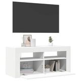 TV Cabinet with LED Lights White 90x35x40 cm 804319