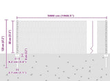 Welded Wire Fence 50 x 0.8 m PVC-Coated Steel Grey Mesh 3336890