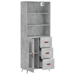Highboard Concrete Grey 69.5x34x180 cm Engineered Wood 3189481