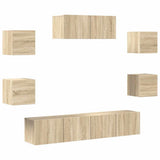 7 Piece TV Cabinet Set Sonoma Oak Engineered Wood 3114512