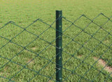 Chainlink Fence with Post 10 x 0.4 m PVC-Coated Steel Green 3336237
